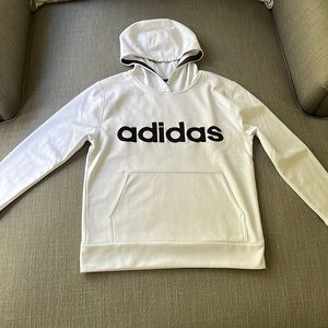 Adidas white hooded sweatshirt
